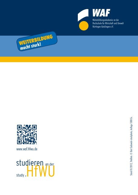 Weiterbildung - Hochschule für Wirtschaft und Umwelt Nürtingen ...