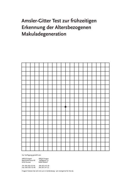 Amsler Gitter Test Zur Fruhzeitigen Erkennung Der Argusaugen