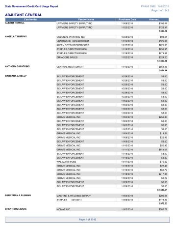 State Government Credit Card Usage Report