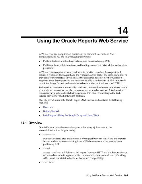 Publishing Reports to the Web - Downloads - Oracle