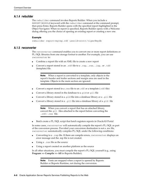 Publishing Reports to the Web - Downloads - Oracle