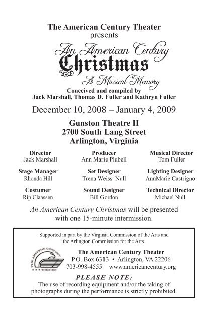 Christmas - The American Century Theater