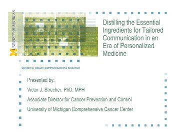 Victor J. Strecher, PhD, MPH - Division of Cancer Control ...
