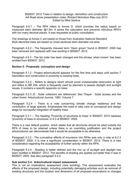 BS5837: 2012 Trees in relation to design, demolition - Arboricultural ...