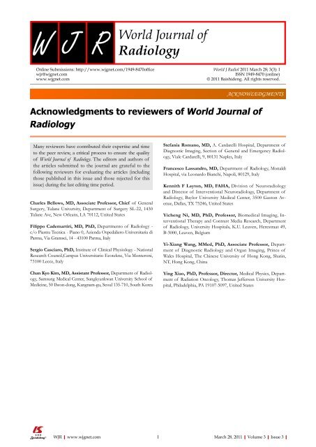 3 - World Journal of Gastroenterology