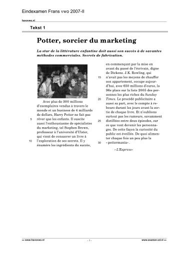 Potter, sorcier du marketing - Havovwo.nl
