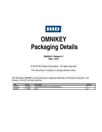 OMNIKEY Packaging Details - HID Global