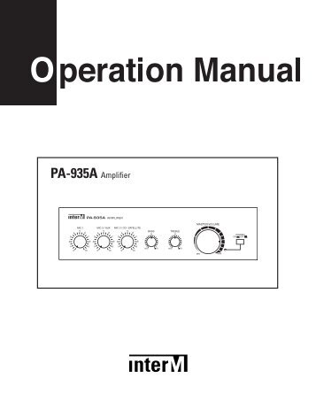 PA-935A Amplifier - Inter-M