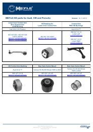 MEYLE-HD parts for Audi, VW and Porsche