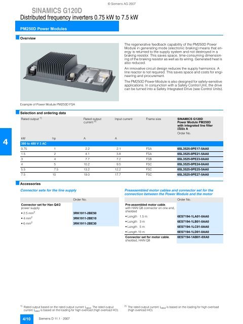 sinamics g120 - Meyer Industrie Electronic