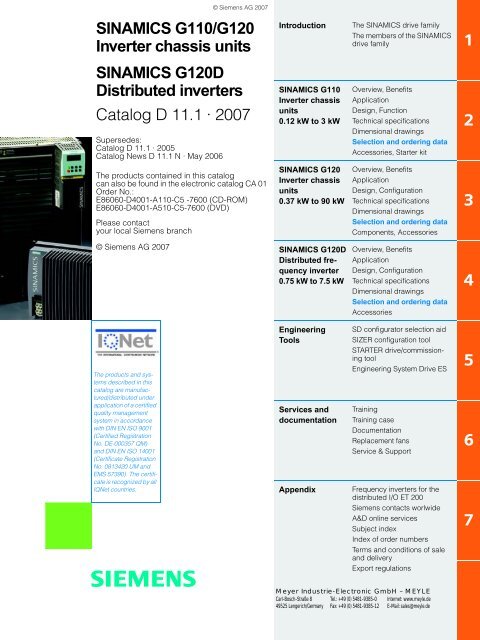 sinamics g120 - Meyer Industrie Electronic