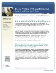 Cisco WebEx Web Conferencing - InterCall