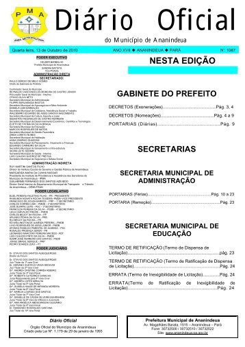 Diário Oficial - Prefeitura de Ananindeua