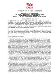 DIÃRIO OFICIAL NÂº. 31207 de 09/07/2008 - Portal do Servidor ...