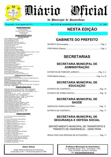 Diário Oficial - Prefeitura de Ananindeua