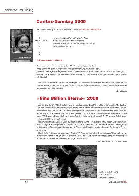 Jahresbericht 2008 - Caritas Graubünden