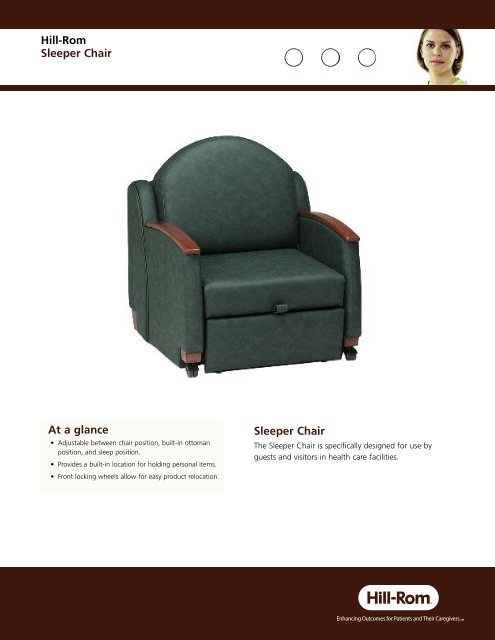 Hill rom sale sleeper chair