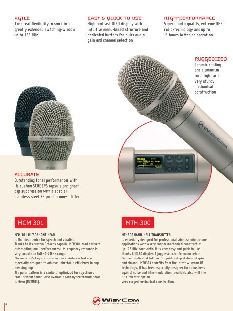 professional wireless microphone systems - Wisycom srl