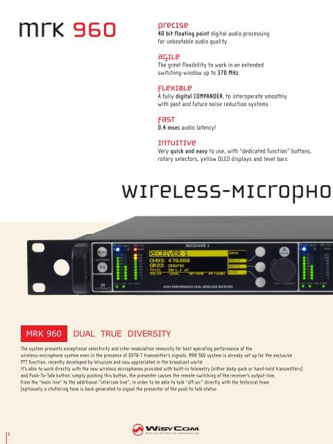 professional wireless microphone systems - Wisycom srl