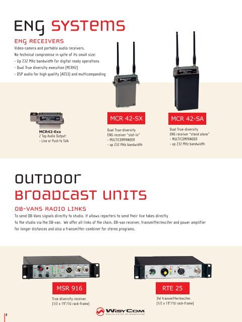 professional wireless microphone systems - Wisycom srl