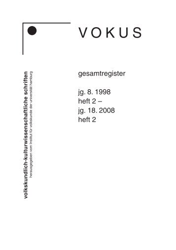 Vokus-Gesamtregister (1998-2008) - Kultur.uni-hamburg.de ...