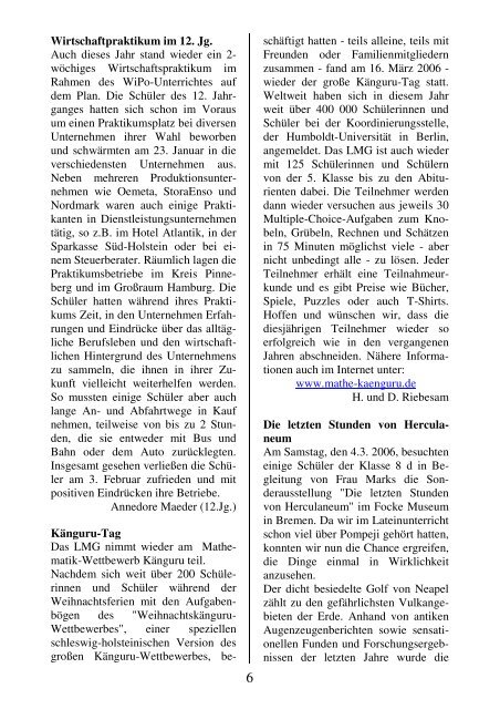 Ausgabe März 2006 - Ludwig-Meyn-Schule