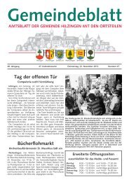 Gemeindeblatt KW 47 - Gemeinde Hilzingen