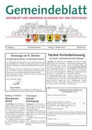 Gemeindeblatt KW 40 vom 05.10.2012 - Gemeinde Hilzingen