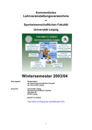 Wintersemester 2003/04 - Sportwissenschaftliche Fakultät der ...