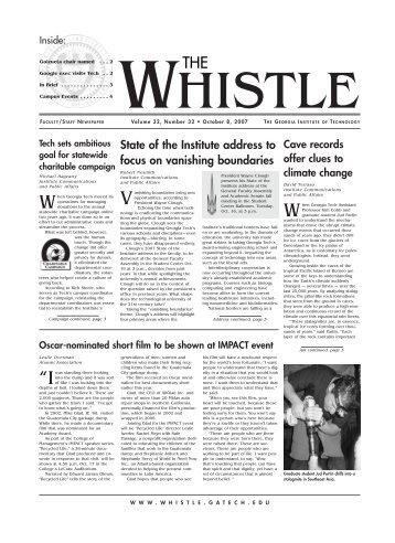October 8, 2007 - The Whistle - Georgia Institute of Technology