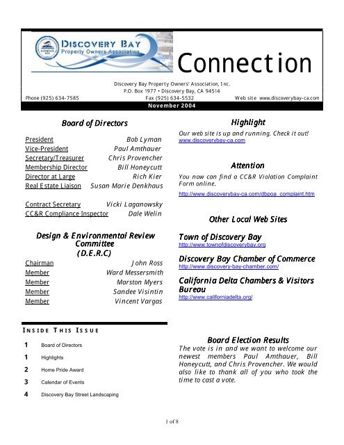 Connection - The Discovery Bay Community Portal
