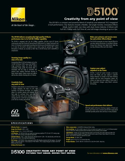 Nikon D5100 Sell Sheet
