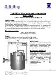 Thermospfanne mit Elektrobeheizung Typ: TPEM - Hindenlang