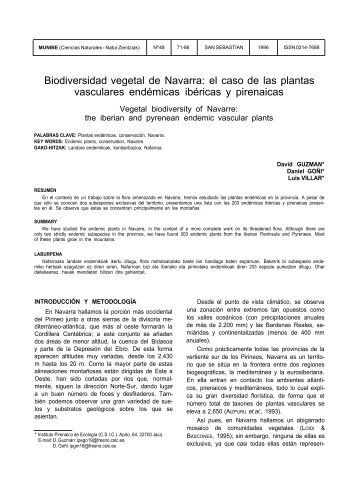Biodiversidad vegetal de Navarra: el caso de las plantas ... - Aranzadi