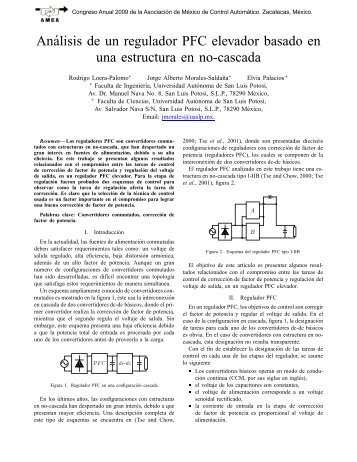 Análisis de un regulador PFC elevador basado en una ... - AMCA