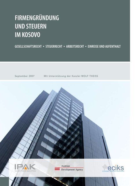 firmengründung und steuern im kosovo gesellschaftsrecht - ECIKS