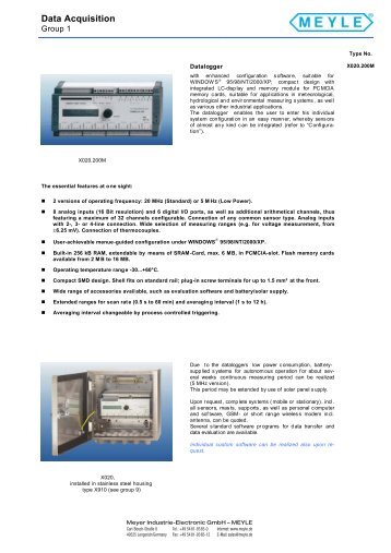 Data Acquisition - MEYLE - Meyer Industrie Electronic - MEYER ...