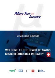 Welcome To The Heart Of SWiSS Microtechnology InduStry