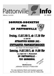 SOMMER-HOCKETSE des SV PATTONVILLE Freitag, 13.07.2012 ...