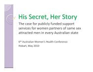 His Secret, Her Story - The need for publicly - Conference website