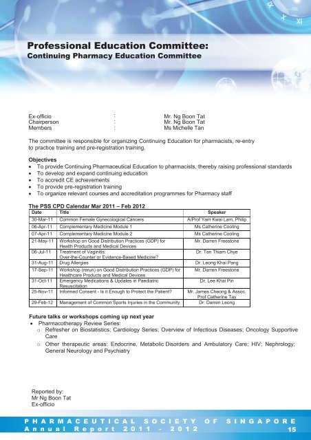 Annual Report - Pharmaceutical Society of Singapore