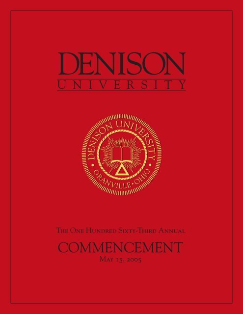 2005 Commencement Program - Denison University