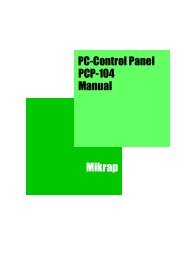 Manual PCP-104 PC-Control Panel Mikrap - Mikrap AG