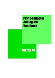 Handbuch Analog-I/O PC/104 Adapter Mikrap AG