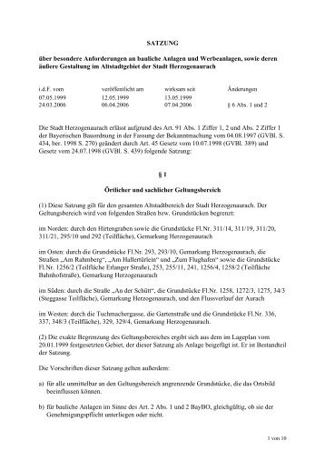 Gestaltungssatzung Herzogenaurach - Stadt Herzogenaurach