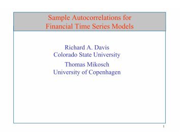 Sample Autocorrelations for Financial Time Series Models