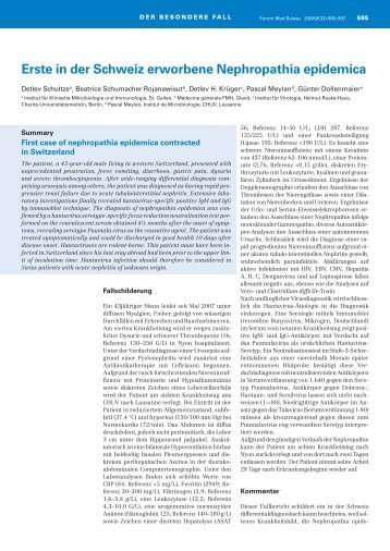 Erste in der Schweiz erworbene Nephropathia epidemica - Swiss ...