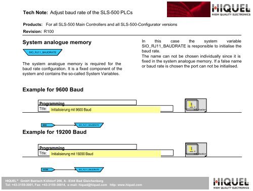 Searching for connected SLS-500 PLCs - Hiquel