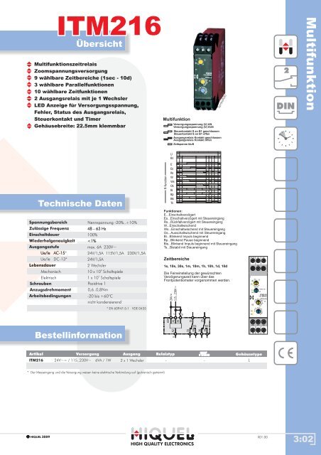 KATALOG ZEIT- und ÜBERWACHUNGSREALAIS - Hiquel