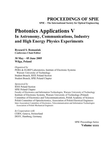 Photonics Applications V - XXX-th IEEE-SPIE Joint Symposium ...